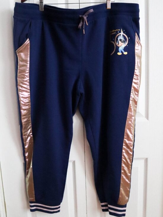 Disney Pants - Mickey Mouse Sweatpants Joggers Walt Disney World 50th Anniversary 2x Iridescent